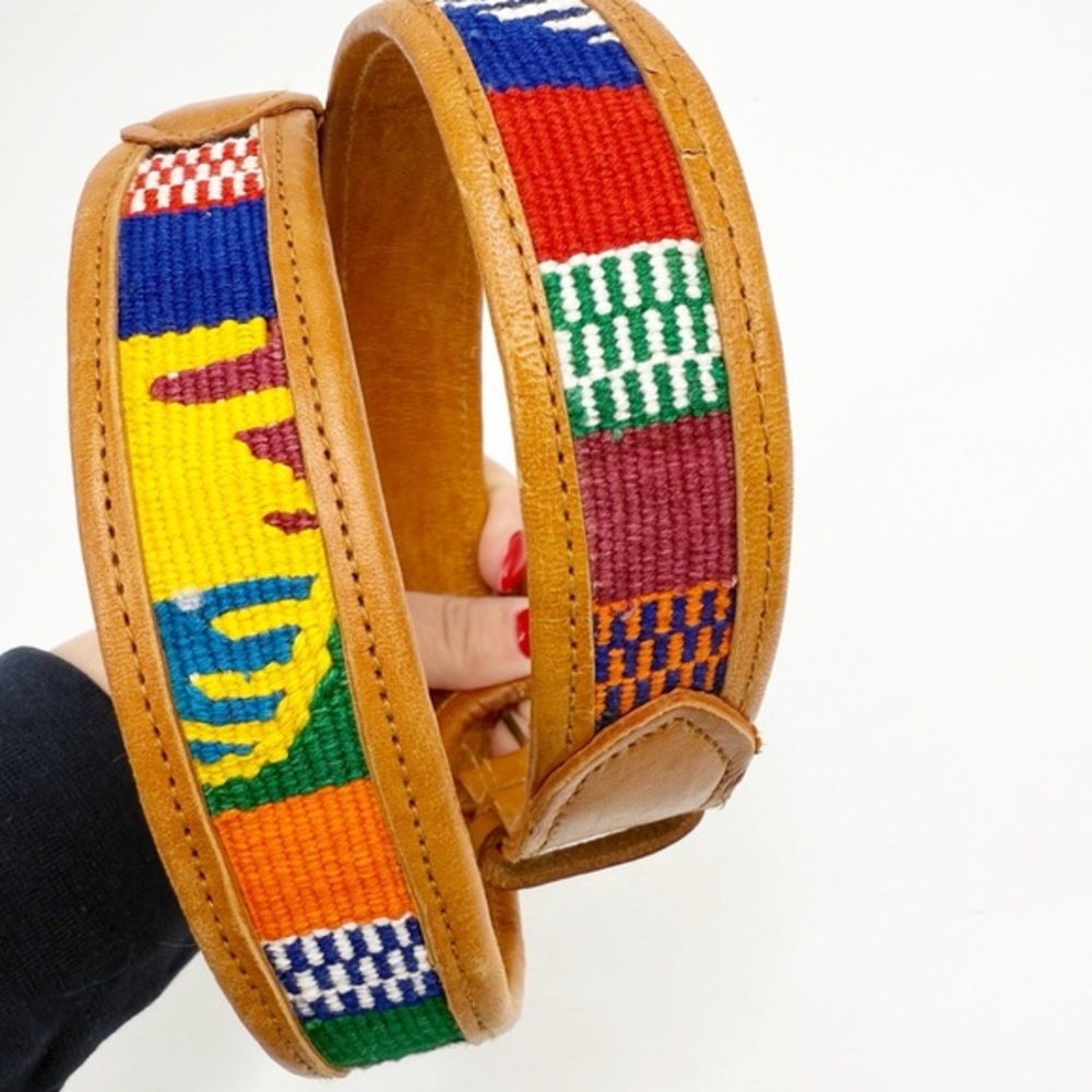 Handmade Genuine Leather Boho Indie Guatemalan Crafted Belt, Size 32